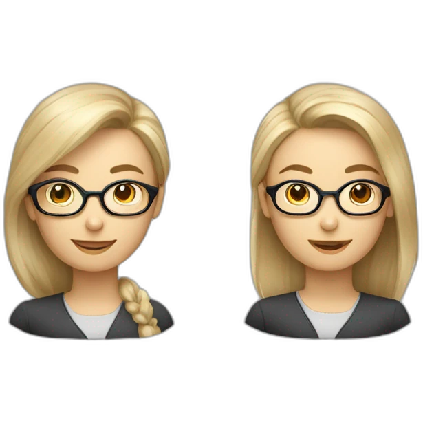 Profesora de matemáticas con gafas y calculadora, rubia y de pelo corto emoji