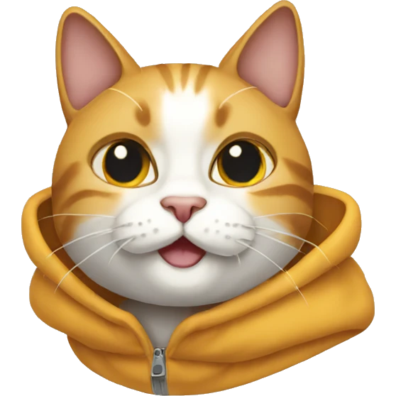 cat wearing hody emoji