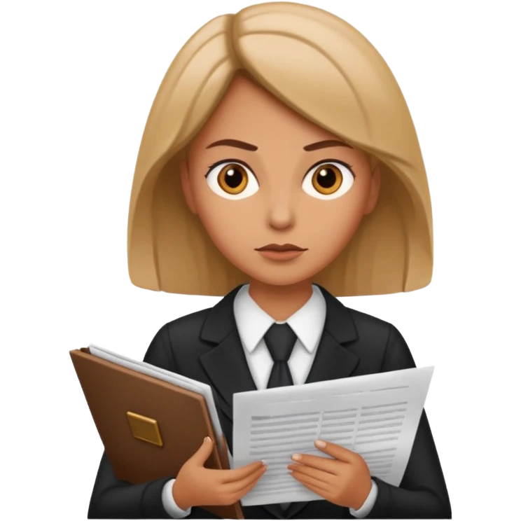 female lawyer reading a document emoji