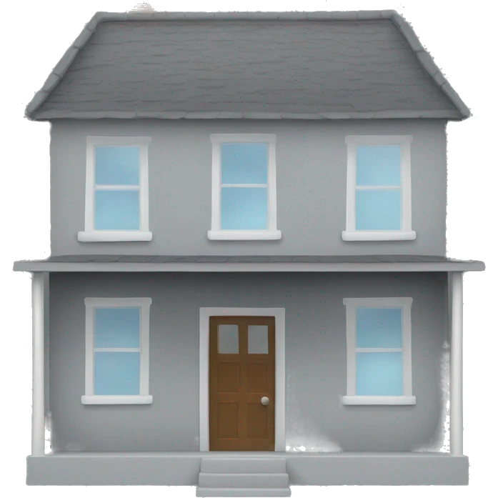 Gray house no doors no windows 2D emoji