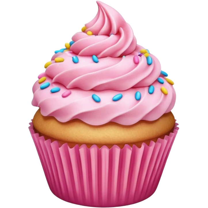 Cupcake with pink icing emoji