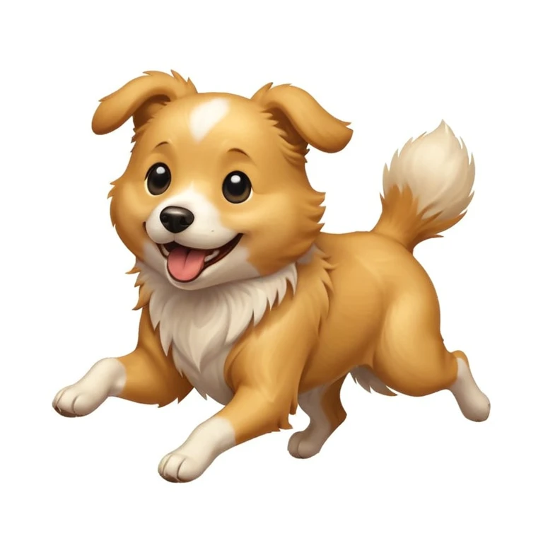 happy dog running after ball emoji