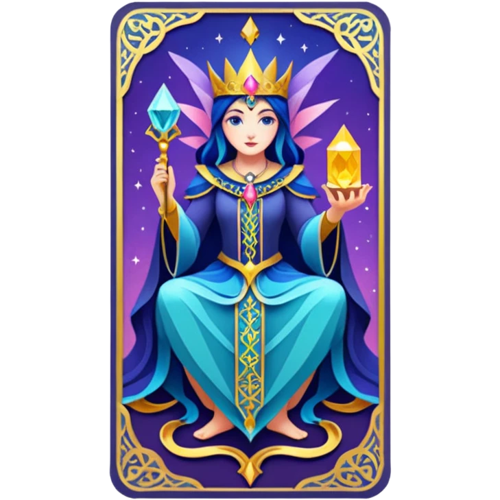 fantasy magic tarot card low poly emoji