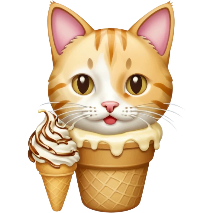 Cat eating ice cream emoji