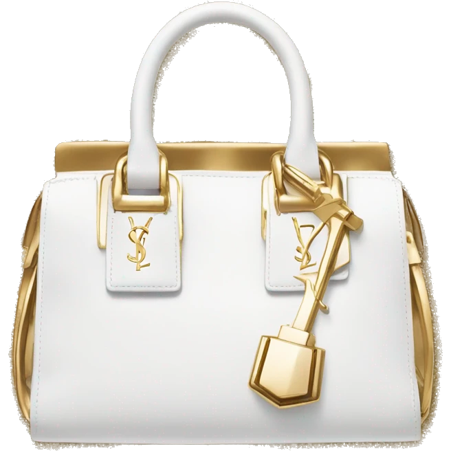 White and gold YSL bag  emoji