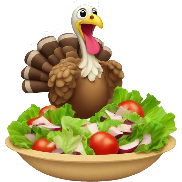 Turkey eating salad emoji