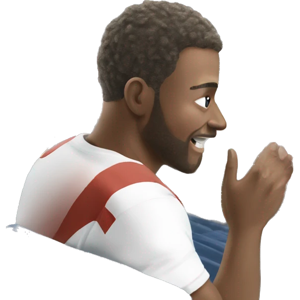 ￼ Create a picture of my husband watching a football game emoji