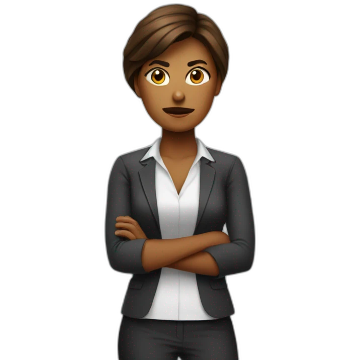 Woman HR-manager crossed arms angry emoji