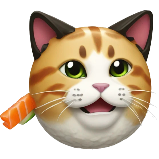 Cat made from sushi emoji