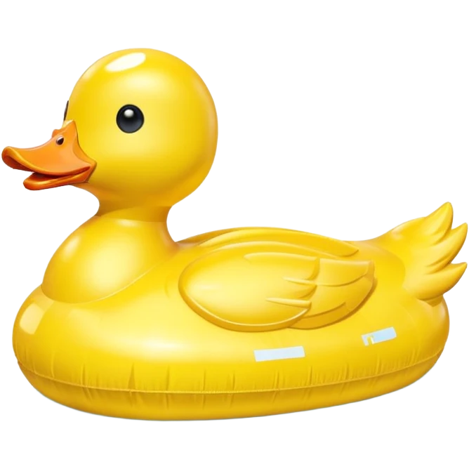 duck-shaped inflatable pool float floating on water, bright yellow rubber duck design, glossy plastic texture, gentle water ripples, summer pool vibe, 3D cartoon style, mobile game icon style, clean composition, no people, no text, no watermark

 emoji