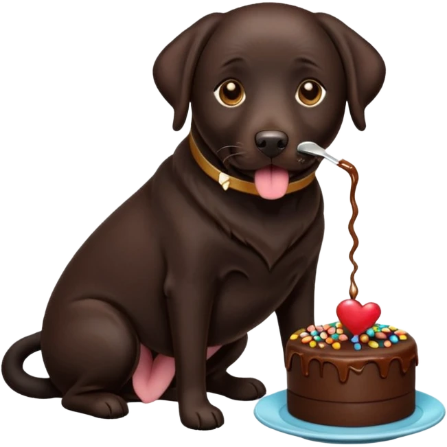 Cup of Tea cake black Labrador  emoji