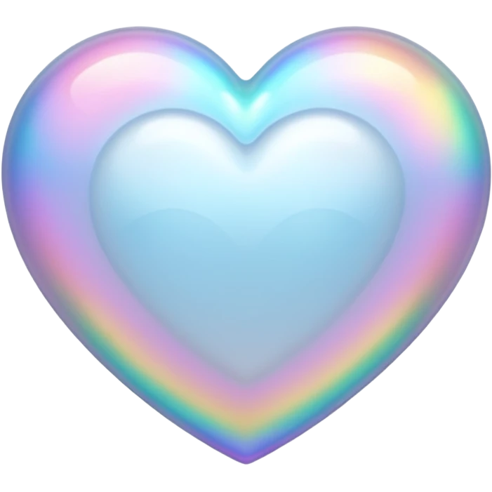 white heart with a holographic effect emoji