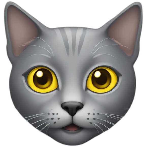 Grey cat with yellow eyes  emoji
