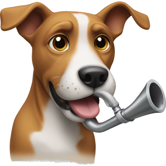 dog hitting pipe emoji