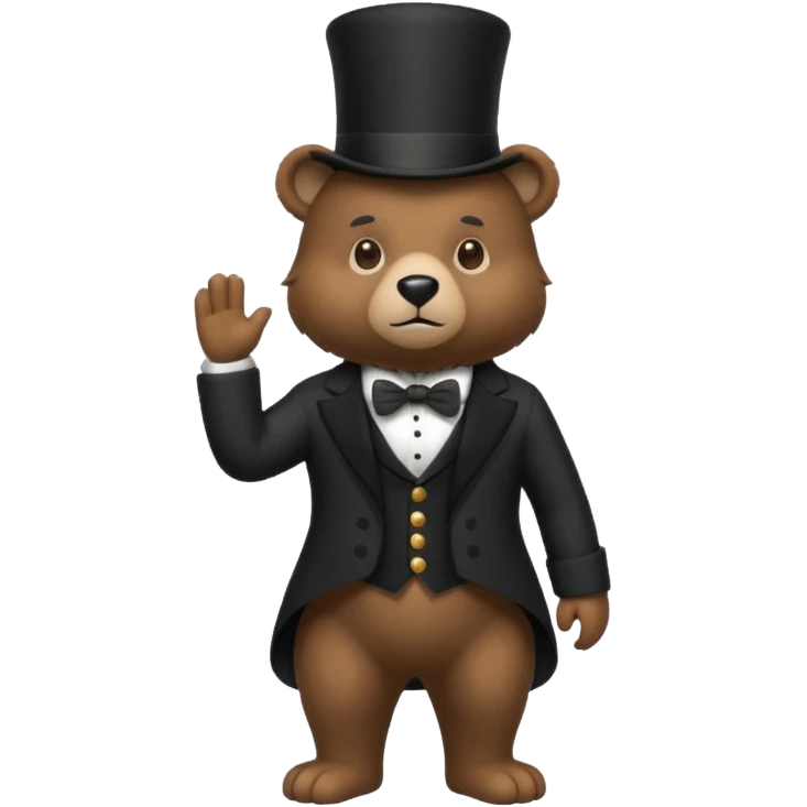 Bear with a full black tophat emoji