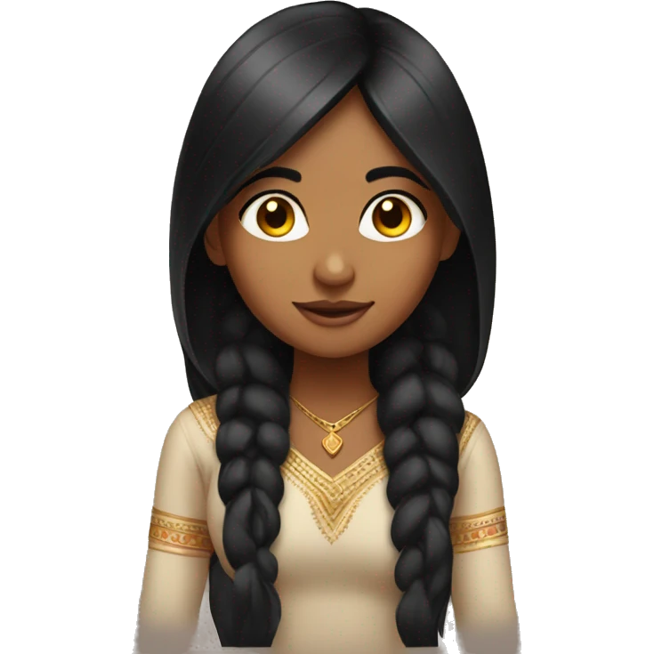 Indian girl with black hair  emoji