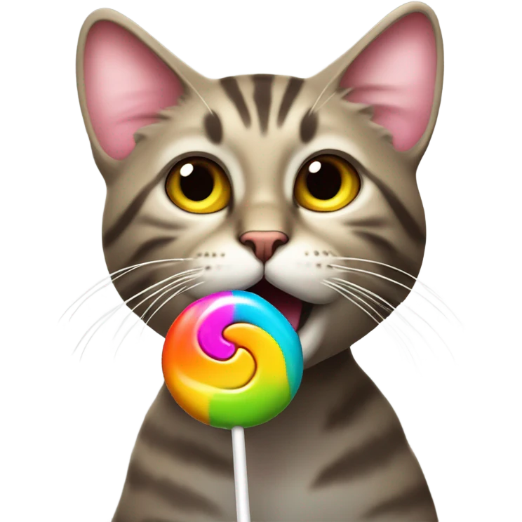 Cat eating lollipop  emoji