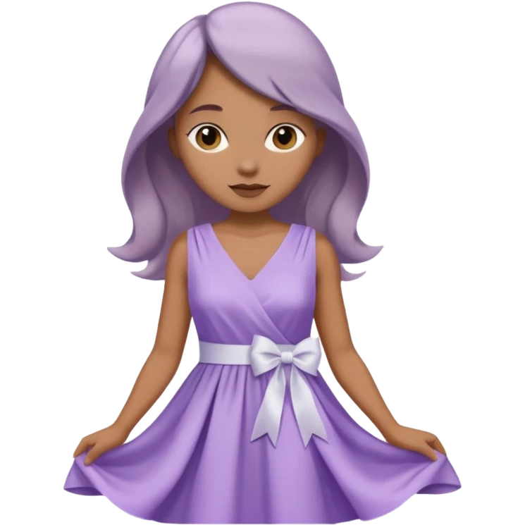 soft purple dress white ribbon emoji