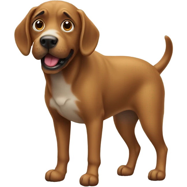 A dog pooping emoji
