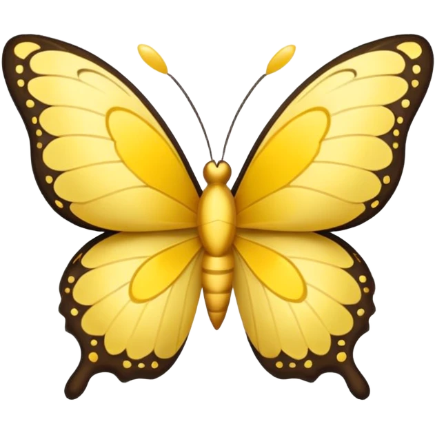 Yellow butterfly with hearts around it emoji