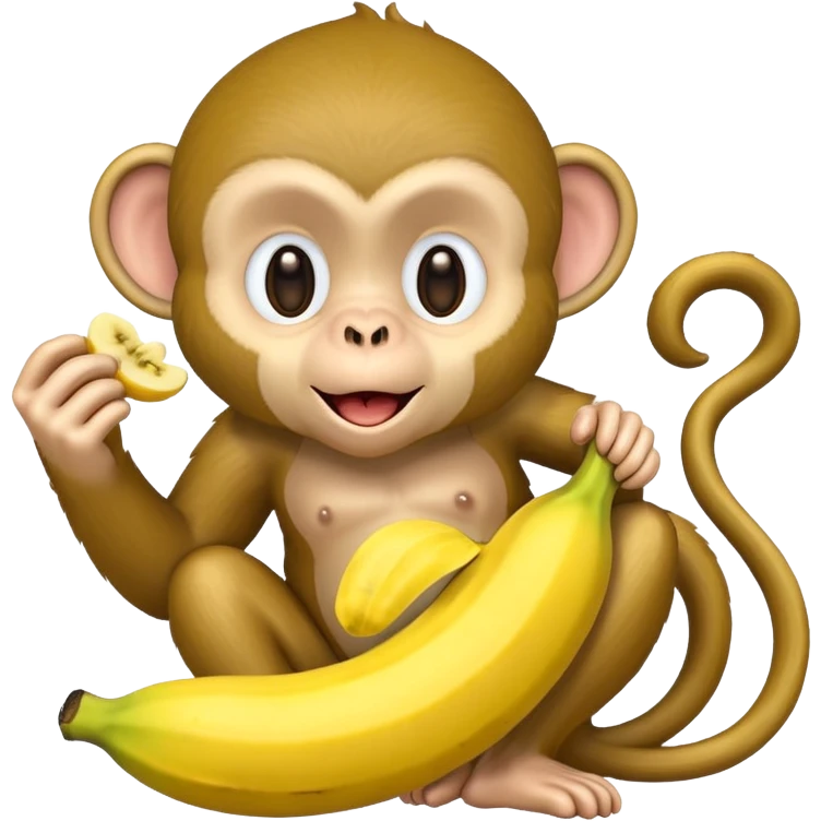 Monkey eating banana emoji