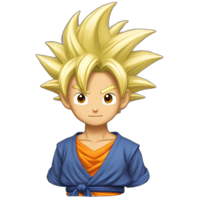 Haz un emoji con la cara de goku de dragón ball emoji