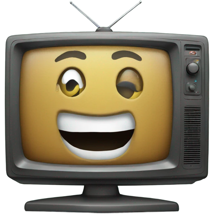 Tv with old Christmas film on emoji