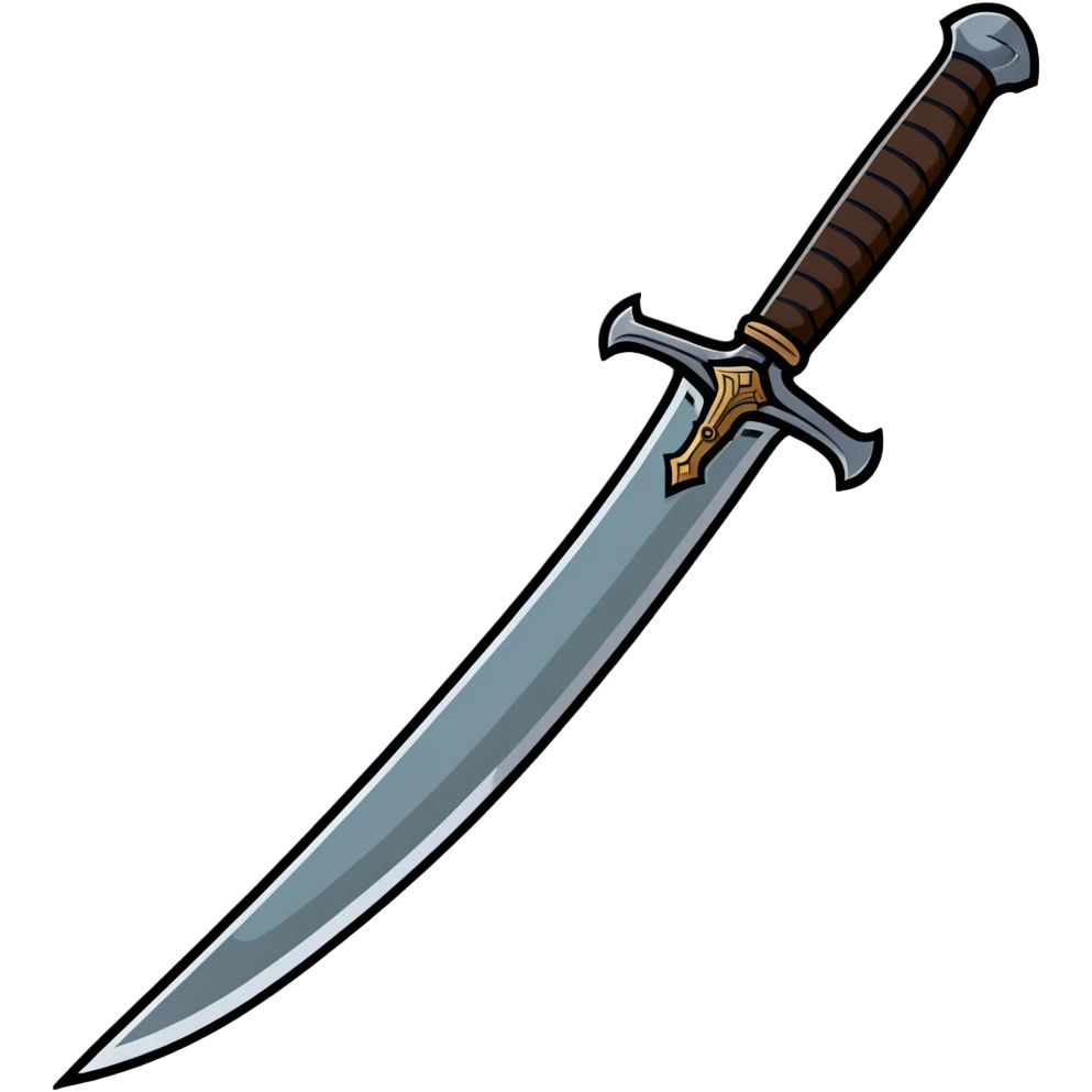 Battle-worn iron sword with leather handle emoji