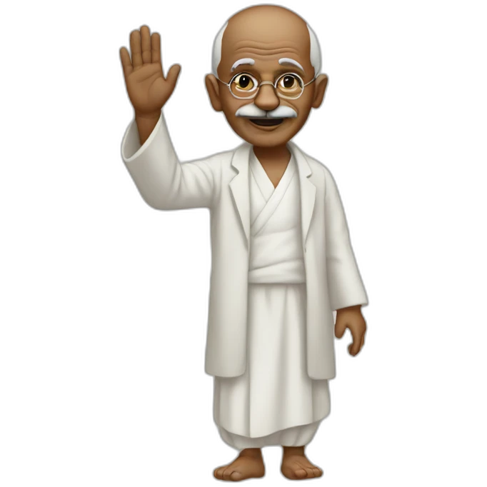 Ghandi waving emoji