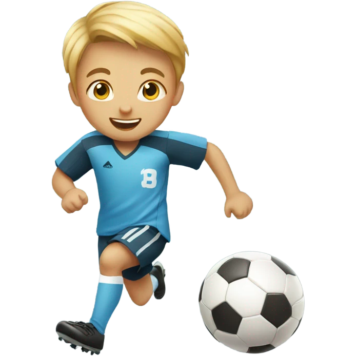little boy playing soccer emoji