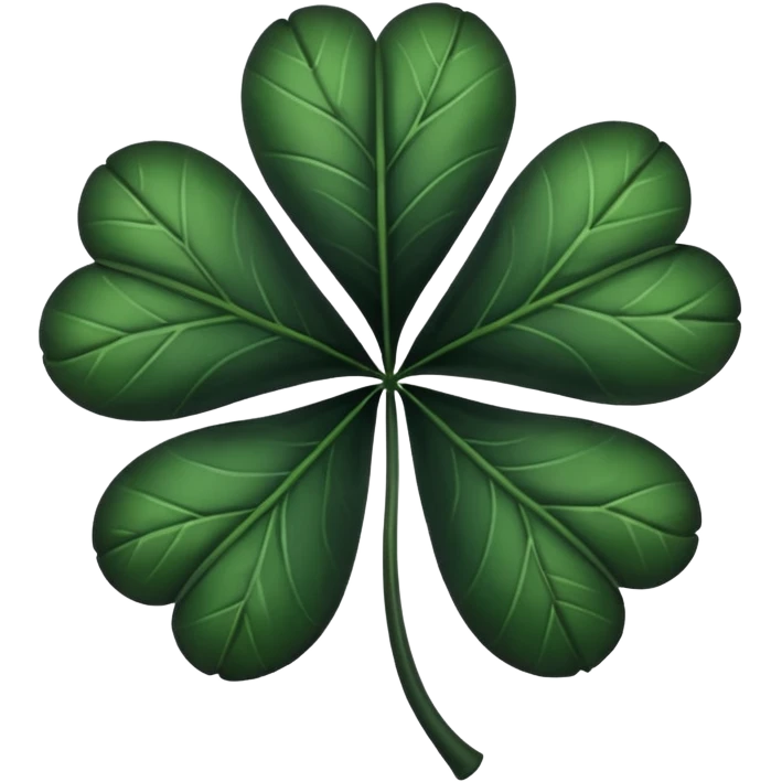 Trebol 5 hojas negro emoji