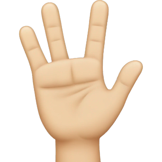 Three fingers waving emoji