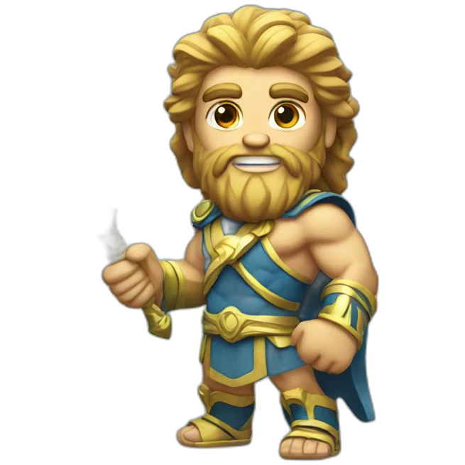 zeus with lighning bolt in hand emoji