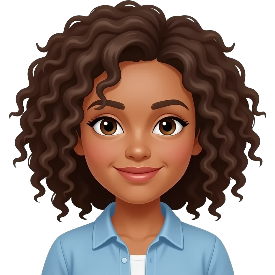 White Woman curly hair with her hair up emoji