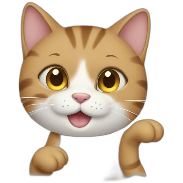 Cat saying goodbye emoji