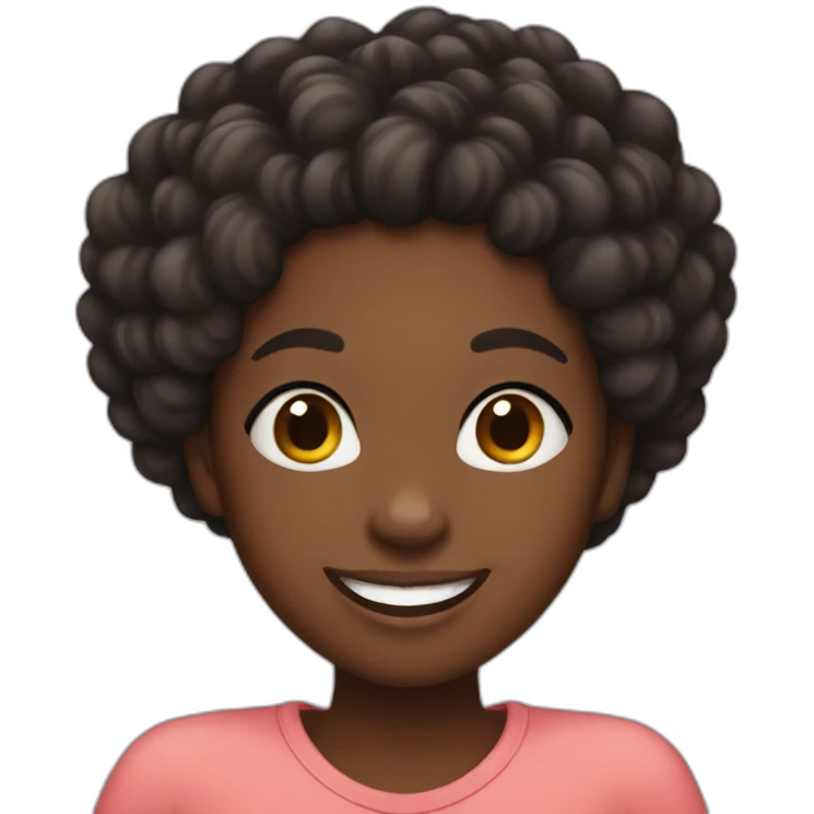 Black girl very happy emoji