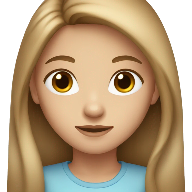 girl with long light brown hair and grey-blue eyes emoji