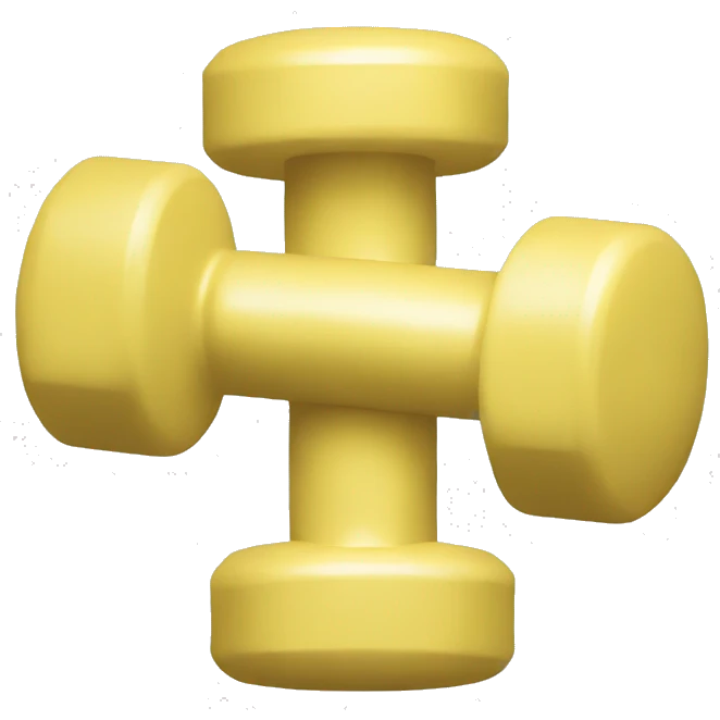 LIGHT YELLOW COLORED dumbell emoji