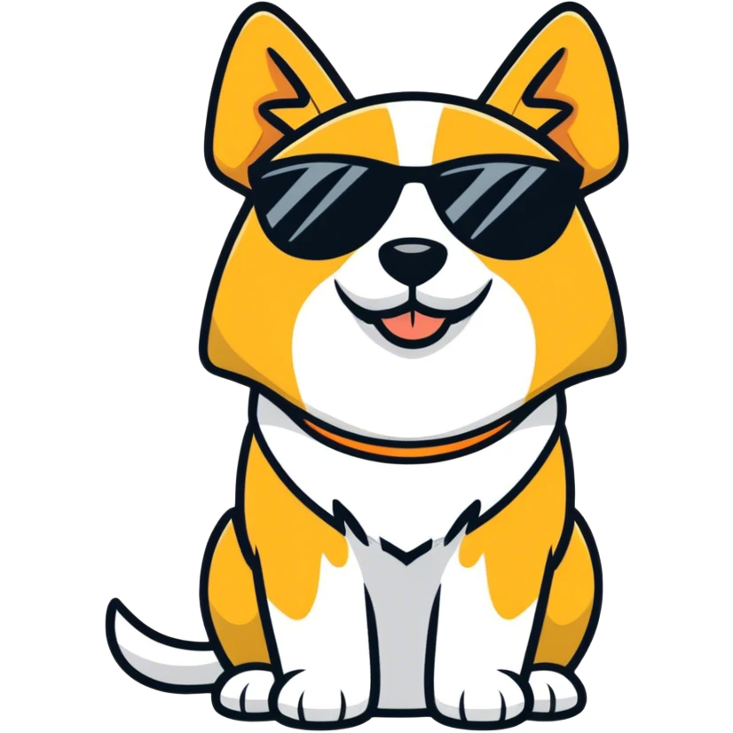 Dog with sunglasses emoji