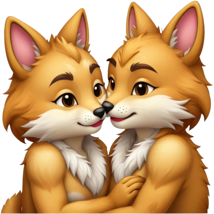 two furrys kissing emoji