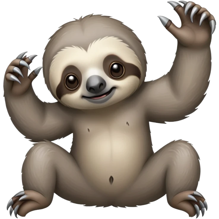 Oso perezoso de color gris cuerpo y garras  emoji