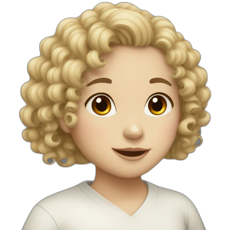 White curly girl asian emoji