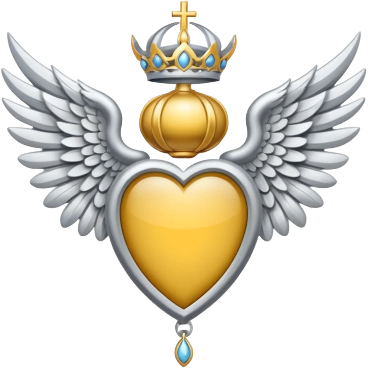 holy saint emblem with silver or white wings  emoji