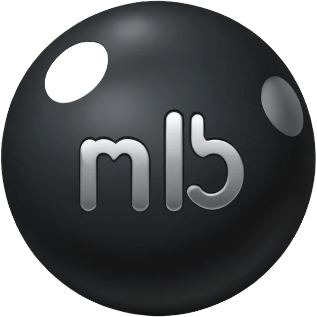Black Ball with MB written on in the middle of it. Nothing else no holes or anything. emoji
