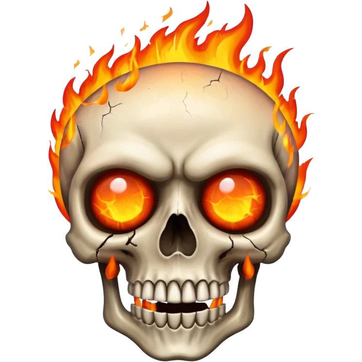 Skull eyes on fire emoji