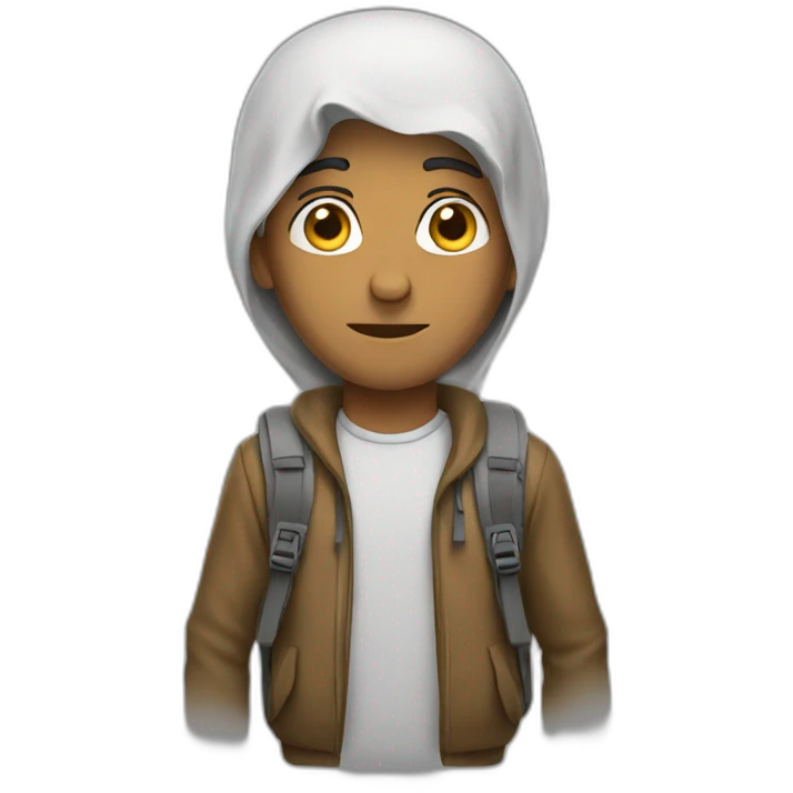Arab with a backpack emoji