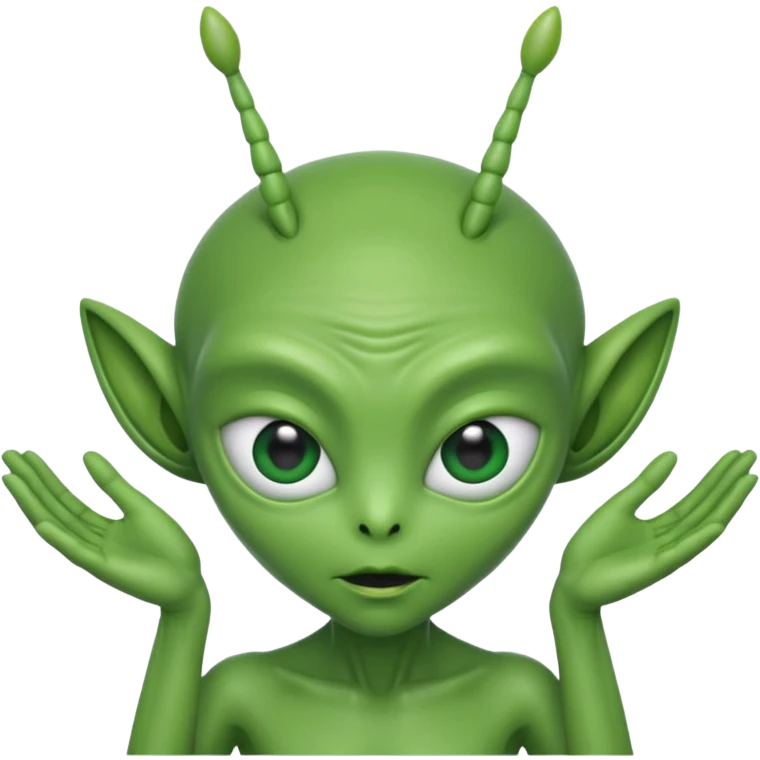 Alien with a bow on the head and hands both sides next to the face ￼￼ emoji