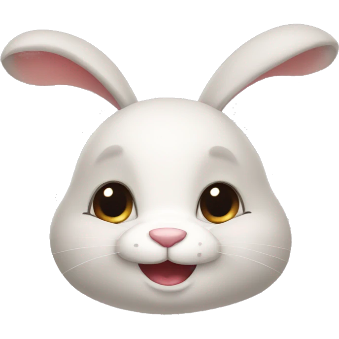 Cute rabbit with smile emoji