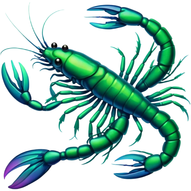 emoji of a glowing green shrimp emoji
