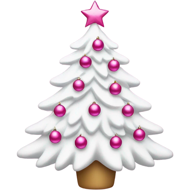 White Christmas tree with pink ornaments  emoji